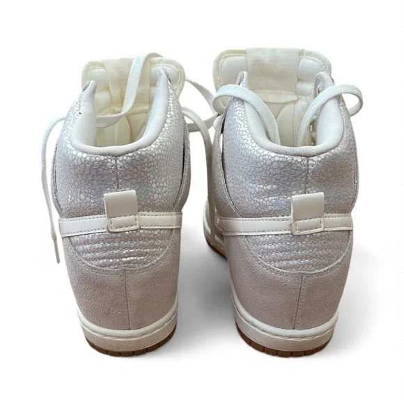 Nike Dunk Sky Hi Hidden Wedge Sneakers Metallic Silver Size 7 - Picture 4 of 10